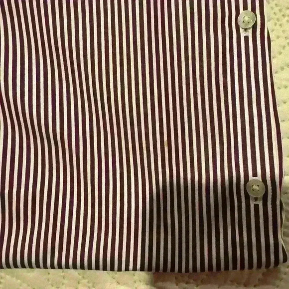 Preowned Lauren Ralph Lauren Button Down Shirt w/Burgandy/White Stripes size 2x - Picture 8 of 9